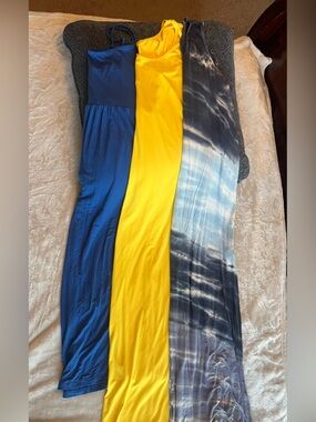 Three summer beachy, loungy, dresses.  Cool & loose fitting 1 is L and 2 are M